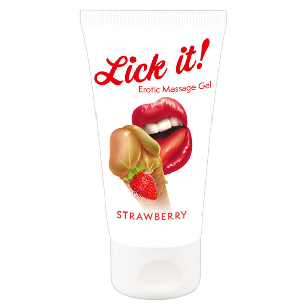 Lubrifiant et gel de massage végétalien comestible goût fraise 50ml 